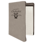 Personalized Gray Leatherette Portfolio with Zipper - Leatherette