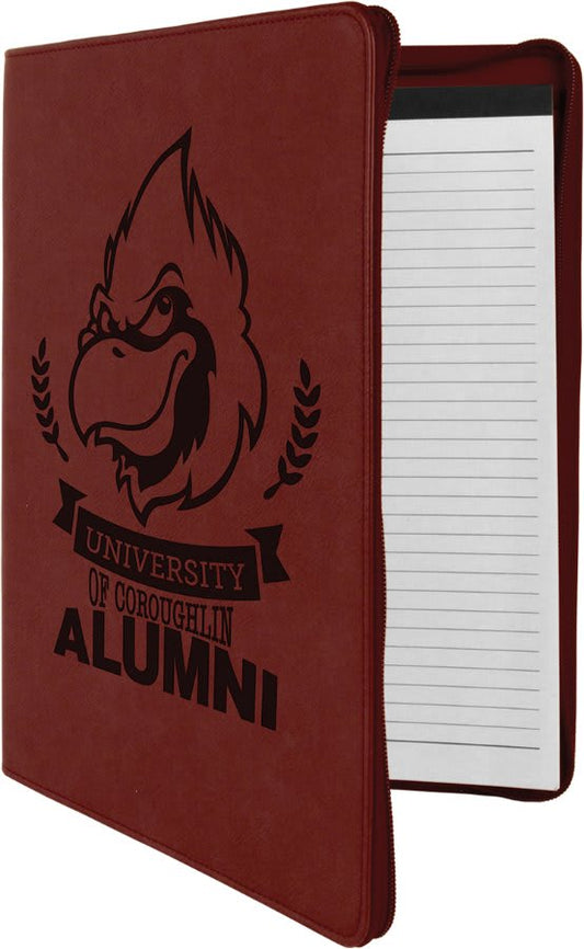 Personalized Rose Leatherette Portfolio with Zipper - Leatherette