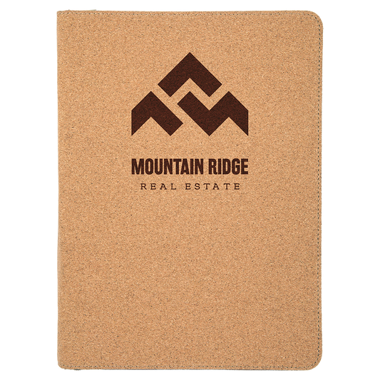 Personalized Cork Portfolio with Zipper