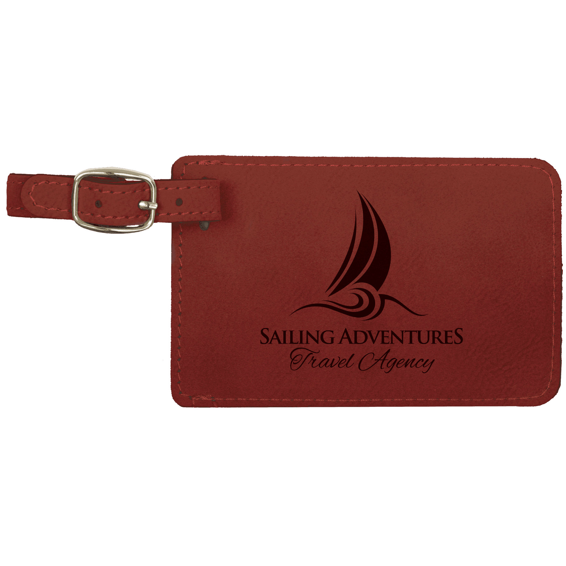 Personalized Rose Leatherette Luggage Tag - Leatherette