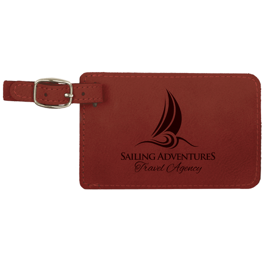 Personalized Rose Leatherette Luggage Tag - Leatherette