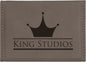 Personalized Gray Leatherette Hard Business Card Case with Magnetic Closure - Leatherette