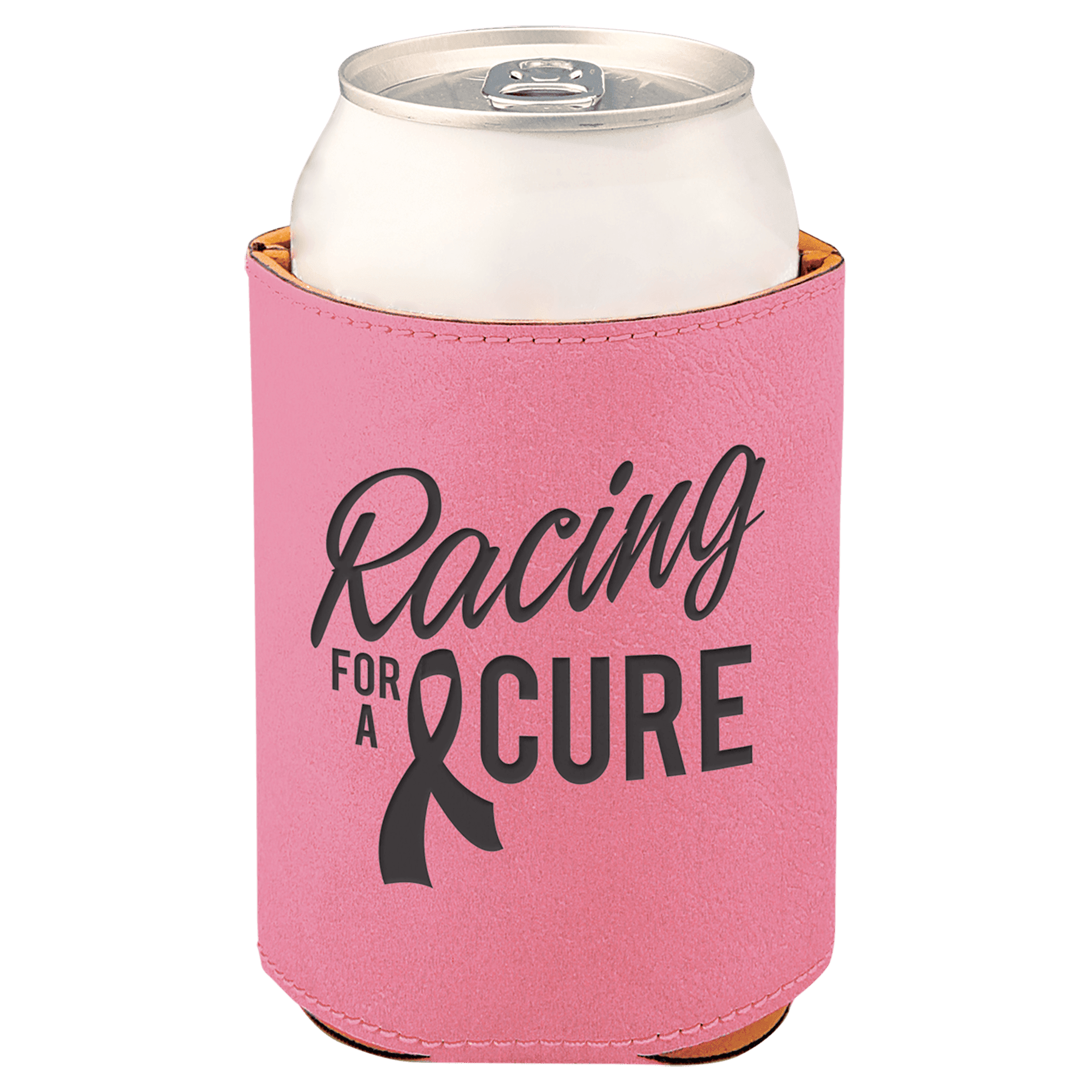 Custom Pink Leatherette Beverage Holder - Leatherette