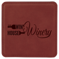 Custom Rose Square Leatherette Coaster - Leatherette