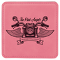 Custom Pink Square Leatherette Coaster - Leatherette