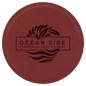 Custom Rose Round Leatherette Coaster - Leatherette