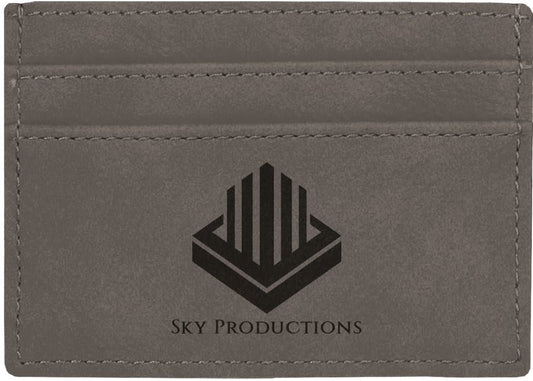 Gray Leatherette Engraved Money Clip - Leatherette