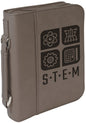 Personalized Gray Leatherette Book/Bible Cover with Zipper - Leatherette