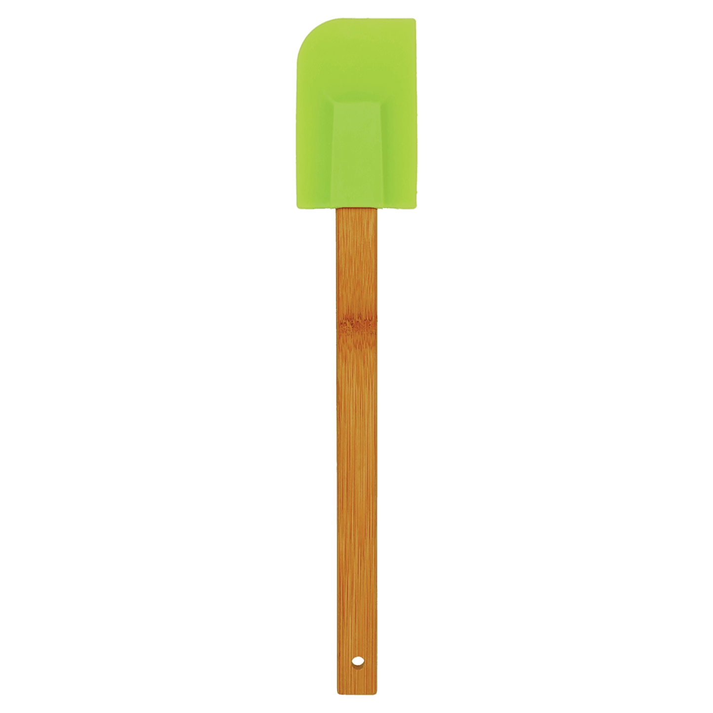 Personalized Green Silicone Spatula with Bamboo Handle