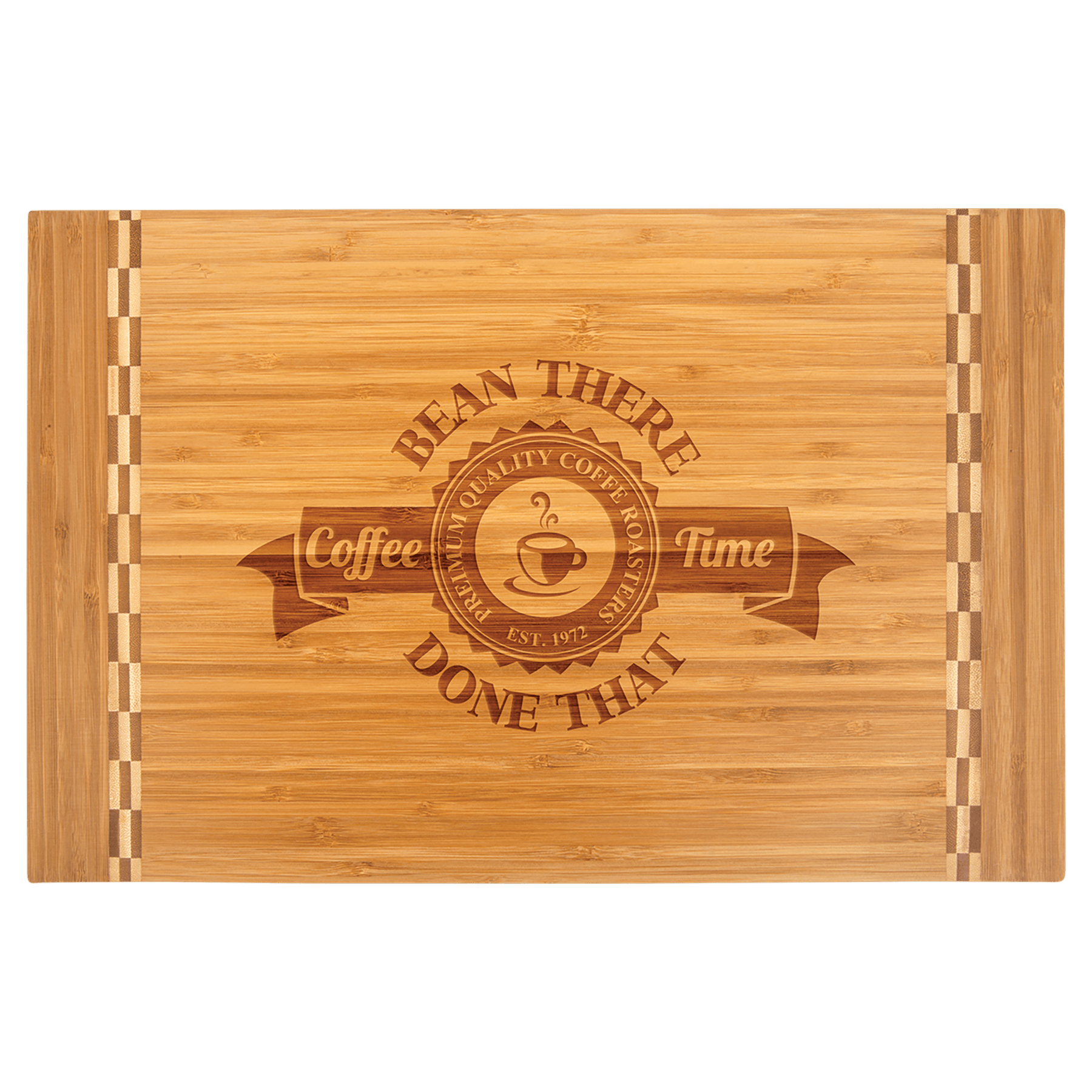 Custom Bamboo Cutting Board with Butcher Block Inlay