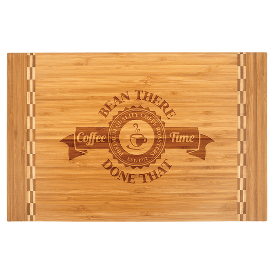 Custom Bamboo Cutting Board with Butcher Block Inlay
