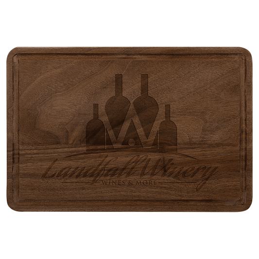 Custom Walnut Cutting Boards with Drip Ring