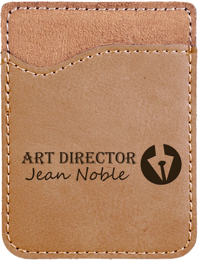 Personalized Light Brown Leatherette Phone Wallet - Leatherette