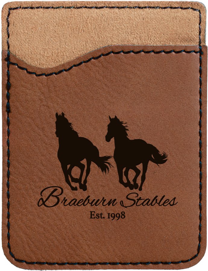 Personalized Dark Brown Leatherette Phone Wallet - Leatherette