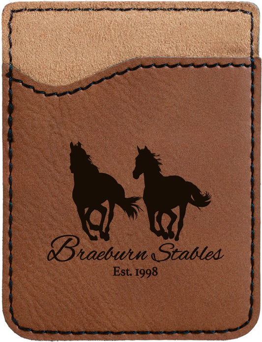 Personalized Dark Brown Leatherette Phone Wallet - Leatherette