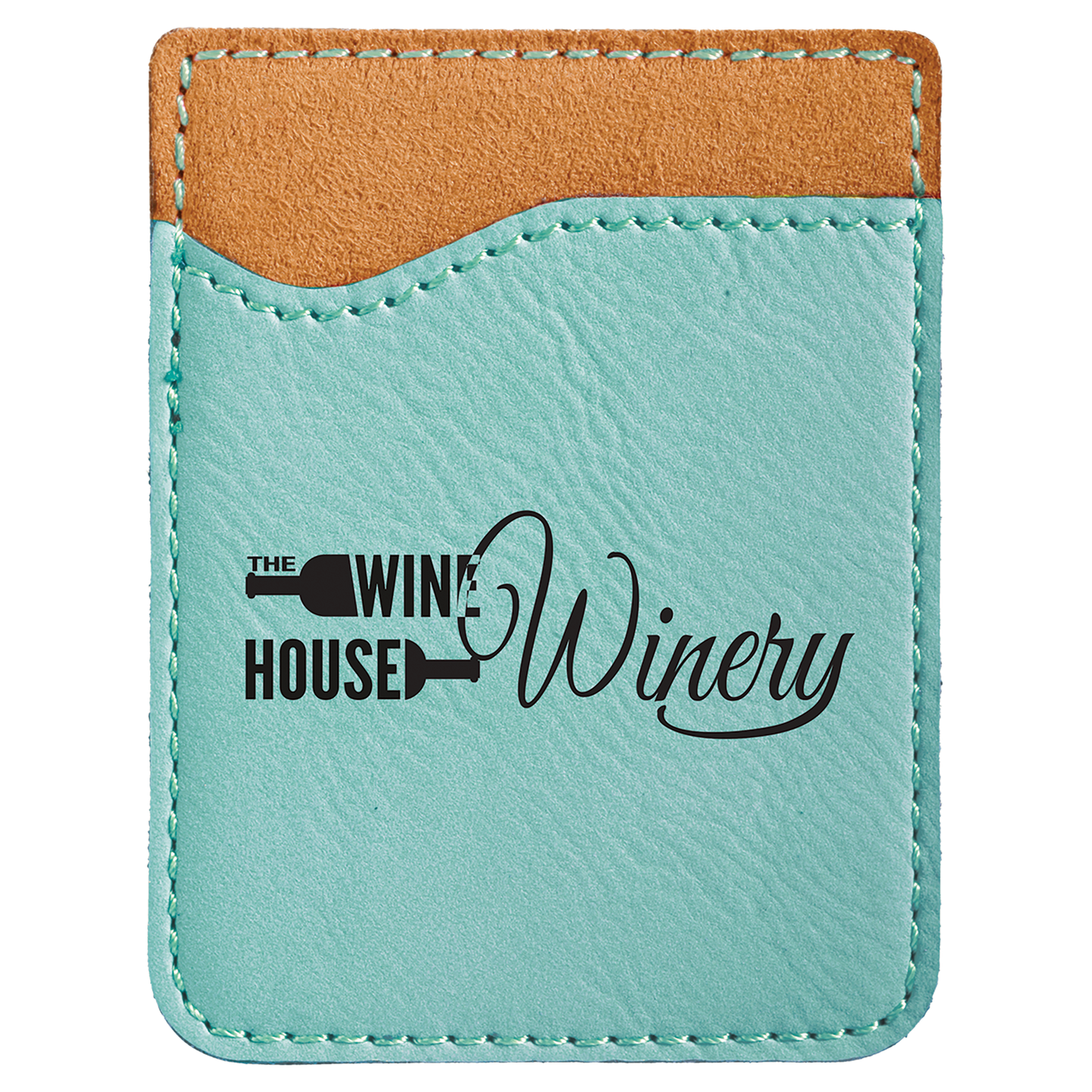 Personalized Teal Leatherette Phone Wallet - Leatherette