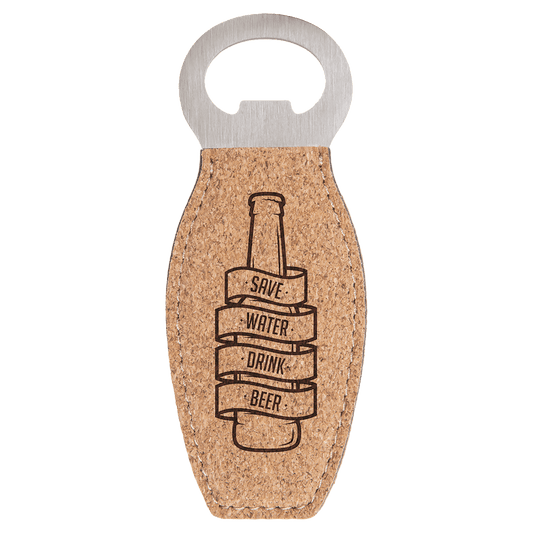 Cork Magnetic Personalized Bottle Opener - Stainless Steel