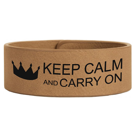 Personalized Light Brown Leatherette Cuff Bracelet - Leatherette