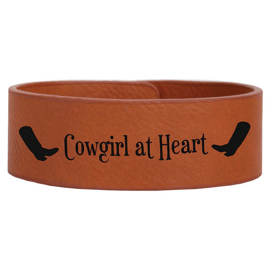 Personalized Rawhide Leatherette Cuff Bracelet - Leatherette
