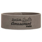 Personalized Gray Leatherette Cuff Bracelet - Leatherette