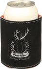 Custom Black/Silver Leatherette Beverage Holder - Leatherette