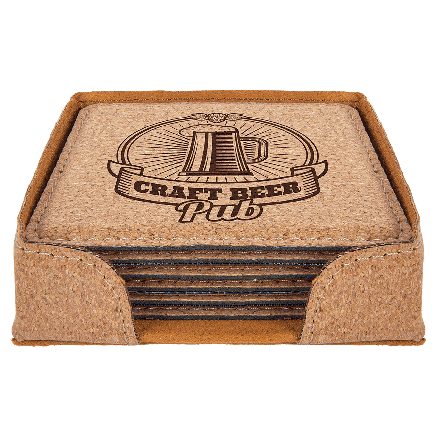 Custom Cork Square 6-Coaster Set