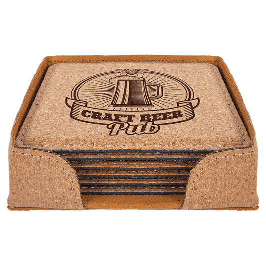 Custom Cork Square 6-Coaster Set
