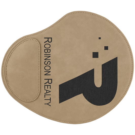 Personalized Light Brown Leatherette Mouse Pad - Leatherette