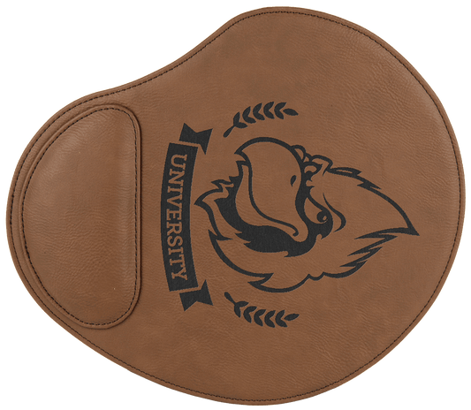 Personalized Dark Brown Leatherette Mouse Pad - Leatherette