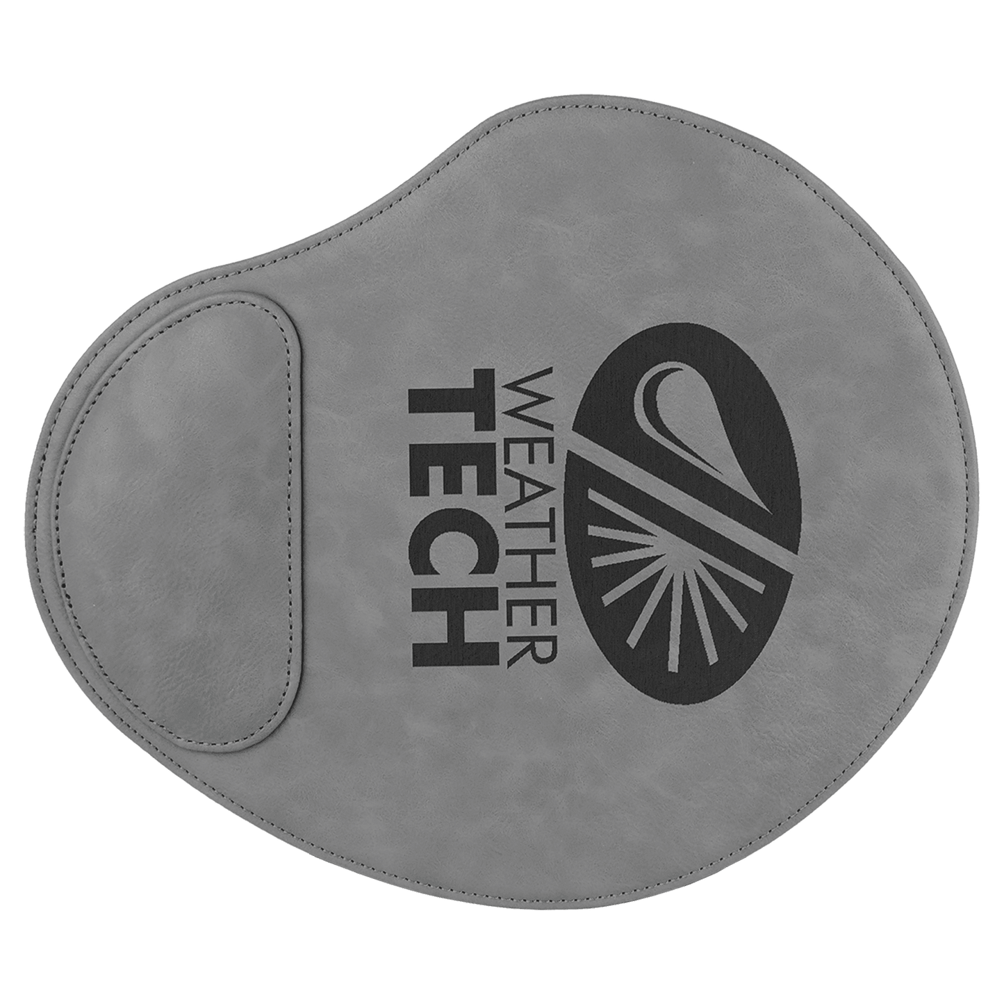 Personalized Gray Leatherette Mouse Pad - Leatherette