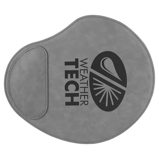 Personalized Gray Leatherette Mouse Pad - Leatherette