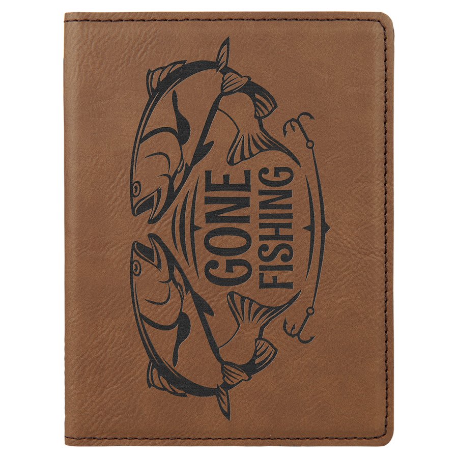 Personalized Dark Brown Leatherette Passport Holder - Leatherette