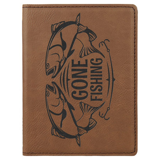 Personalized Dark Brown Leatherette Passport Holder - Leatherette
