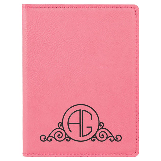 Personalized Pink Leatherette Passport Holder - Leatherette