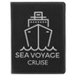 Personalized Black/Silver Leatherette Passport Holder - Leatherette