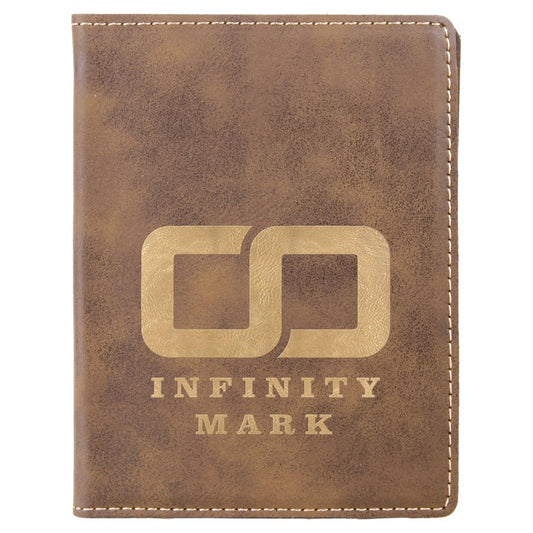 Personalized Rustic/Gold Leatherette Passport Holder - Leatherette