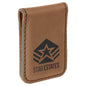Dark Brown Leatherette Engraved Money Clip - Leatherette
