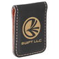 Black/Gold Leatherette Engraved Money Clip - Leatherette