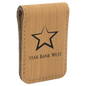 Bamboo Leatherette Engraved Money Clip - Leatherette