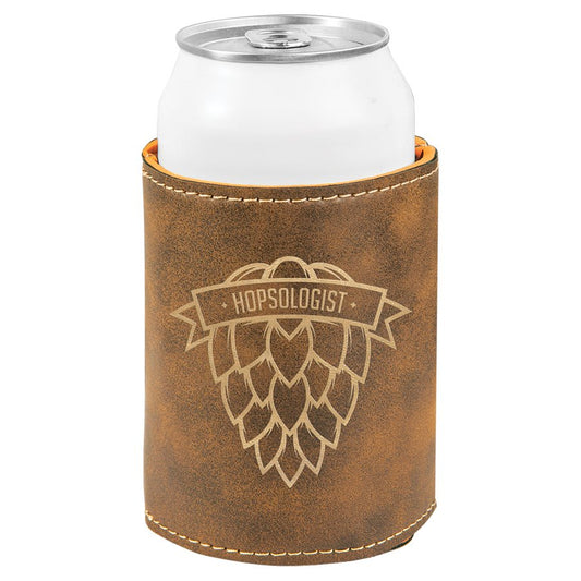 Custom Rustic/Gold Leatherette Beverage Holder - Leatherette