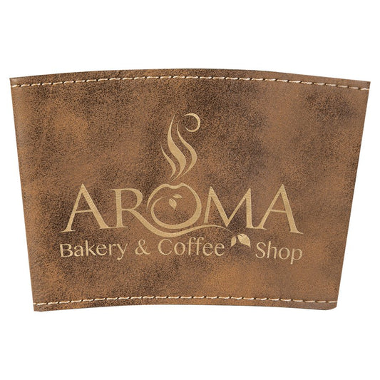 Rustic/Gold Leatherette Custom Mug Sleeve - Leatherette