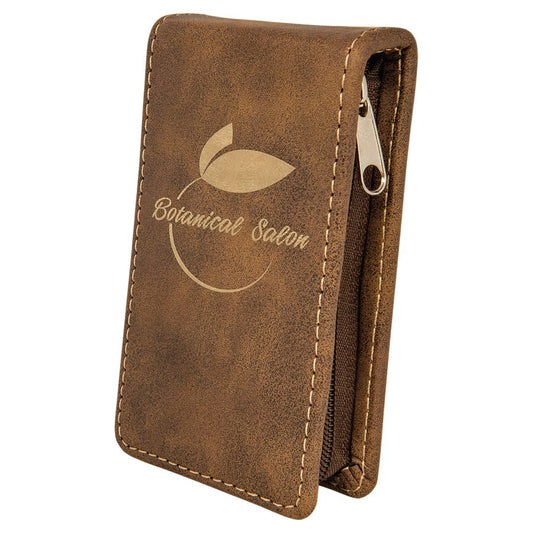 Personalized Rustic/Gold Leatherette Manicure Set - Leatherette