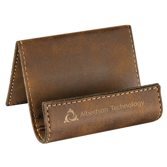 Personalized Rustic/Gold Leatherette Holder/Easel - Leatherette