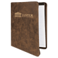 Personalized Rustic/Gold Leatherette Portfolio with Zipper - Leatherette