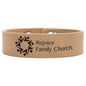 Personalized Light Brown Leatherette Youth Cuff Bracelet - Leatherette