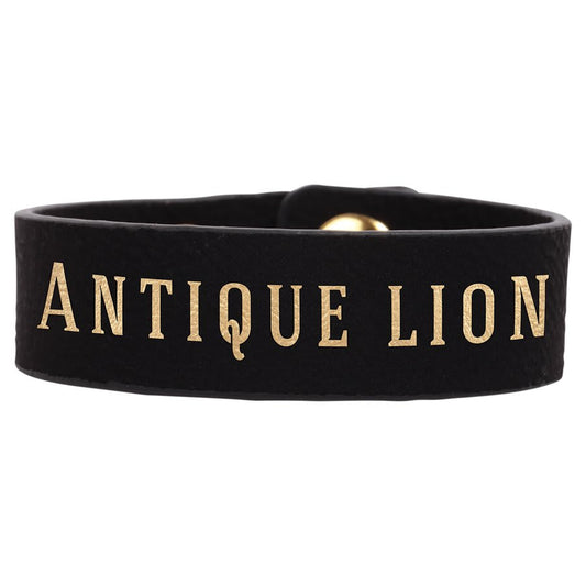 Personalized Black/Gold Leatherette Youth Cuff Bracelet - Leatherette