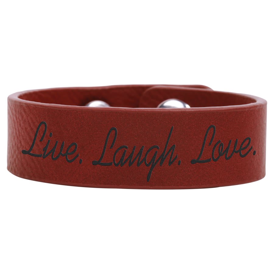 Personalized Rose Leatherette Youth Cuff Bracelet - Leatherette