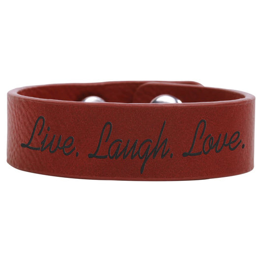 Personalized Rose Leatherette Youth Cuff Bracelet - Leatherette