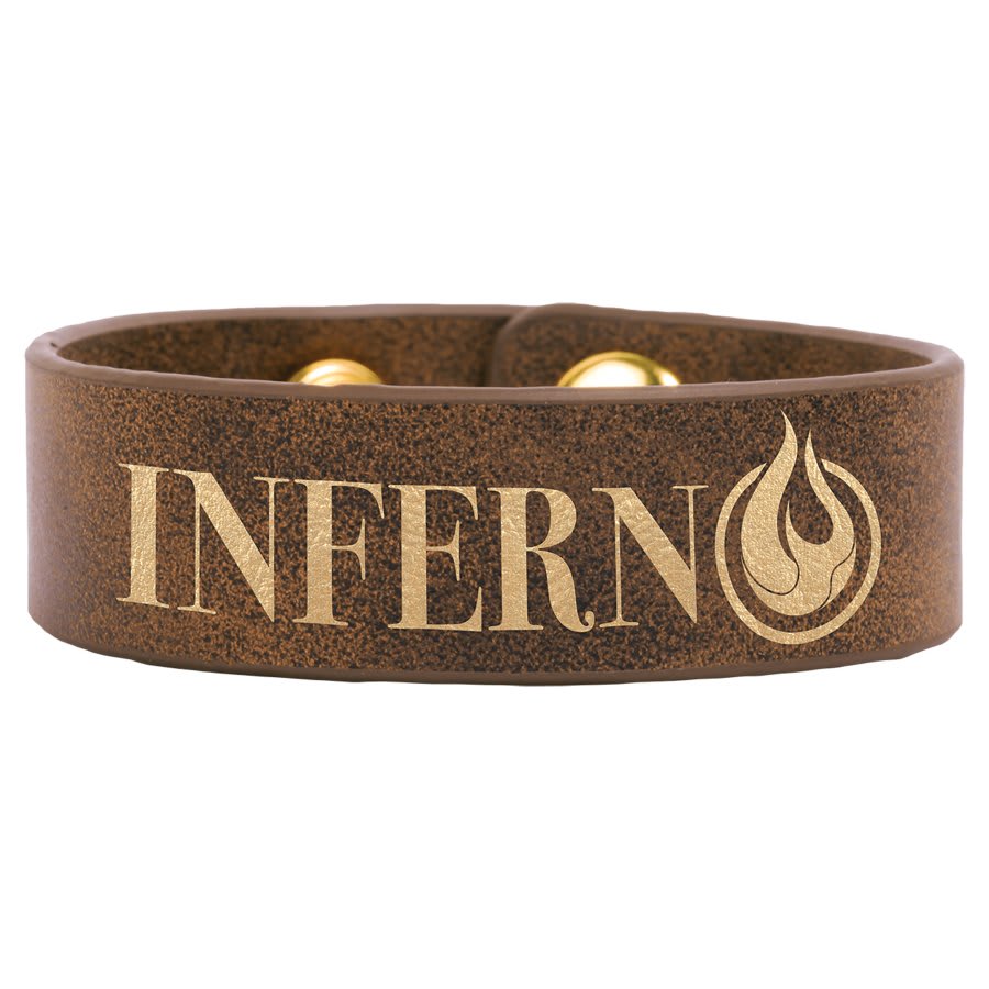 Personalized Rustic/Gold Leatherette Youth Cuff Bracelet - Leatherette
