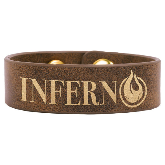 Personalized Rustic/Gold Leatherette Youth Cuff Bracelet - Leatherette